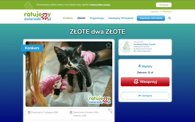 Pomóż nam wygrać w konkursie charytatywnym Ratujemy Zwierzaki